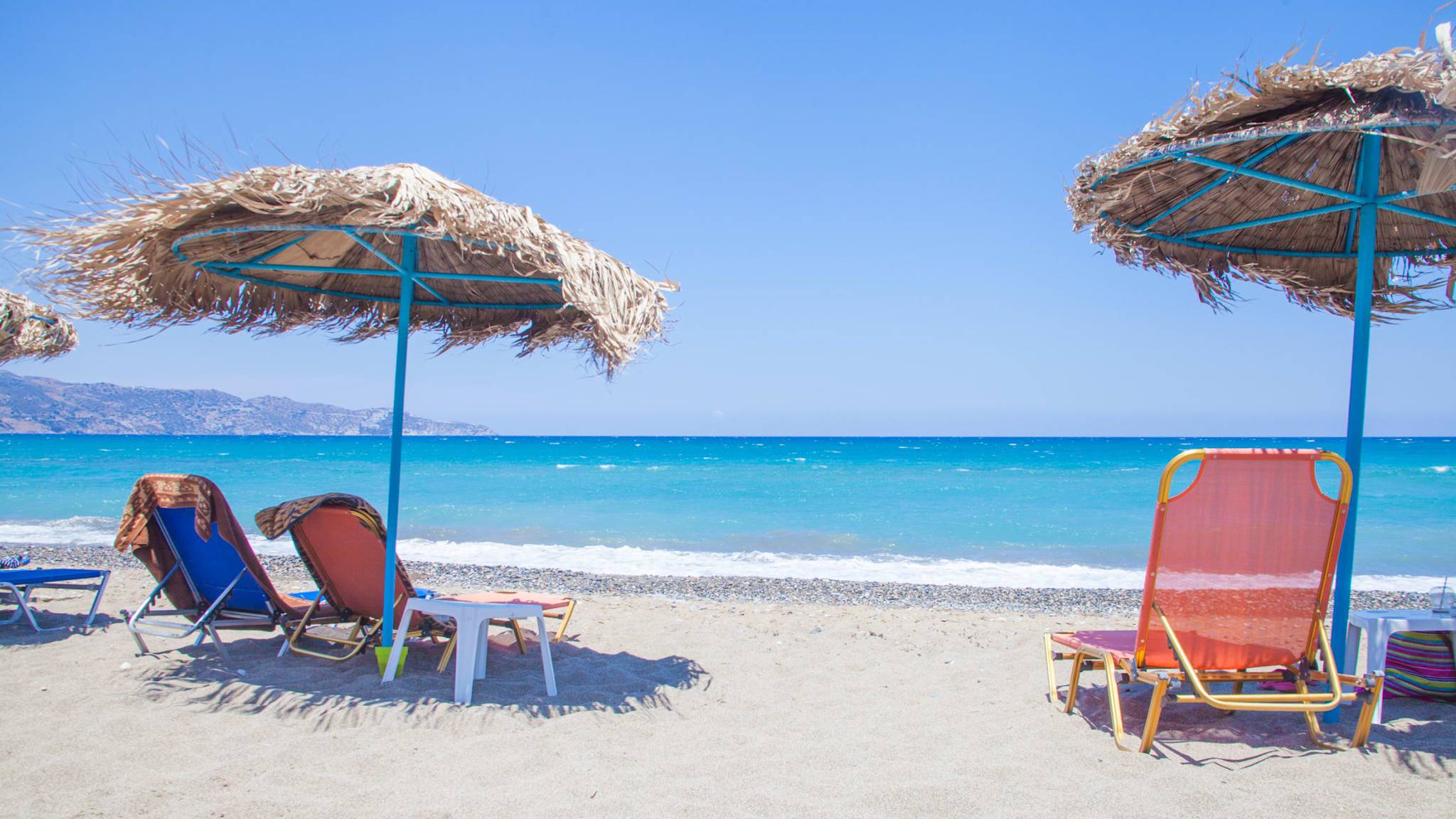Strand von Amoudara, Kreta, Griechenland