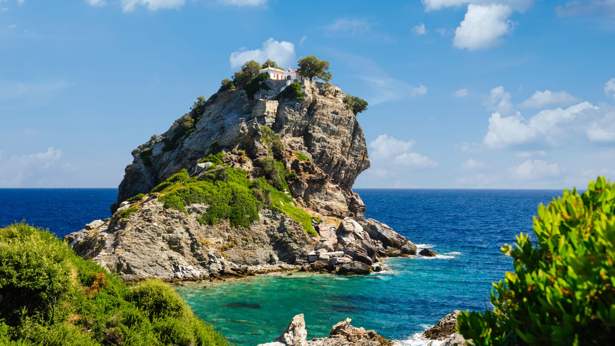 Kirche Àgios Ioánnis sto Kastrí (Mamma Mia! Kirche), Skopelos Stadt, Sporaden