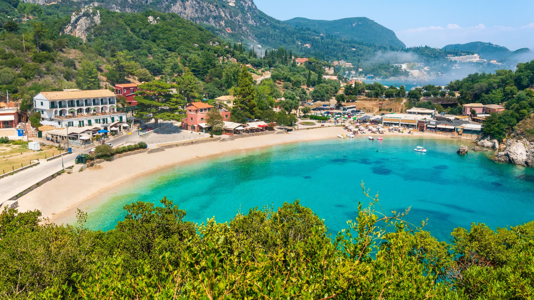 Strand Agios Spiridon, Korfu, Griechenland