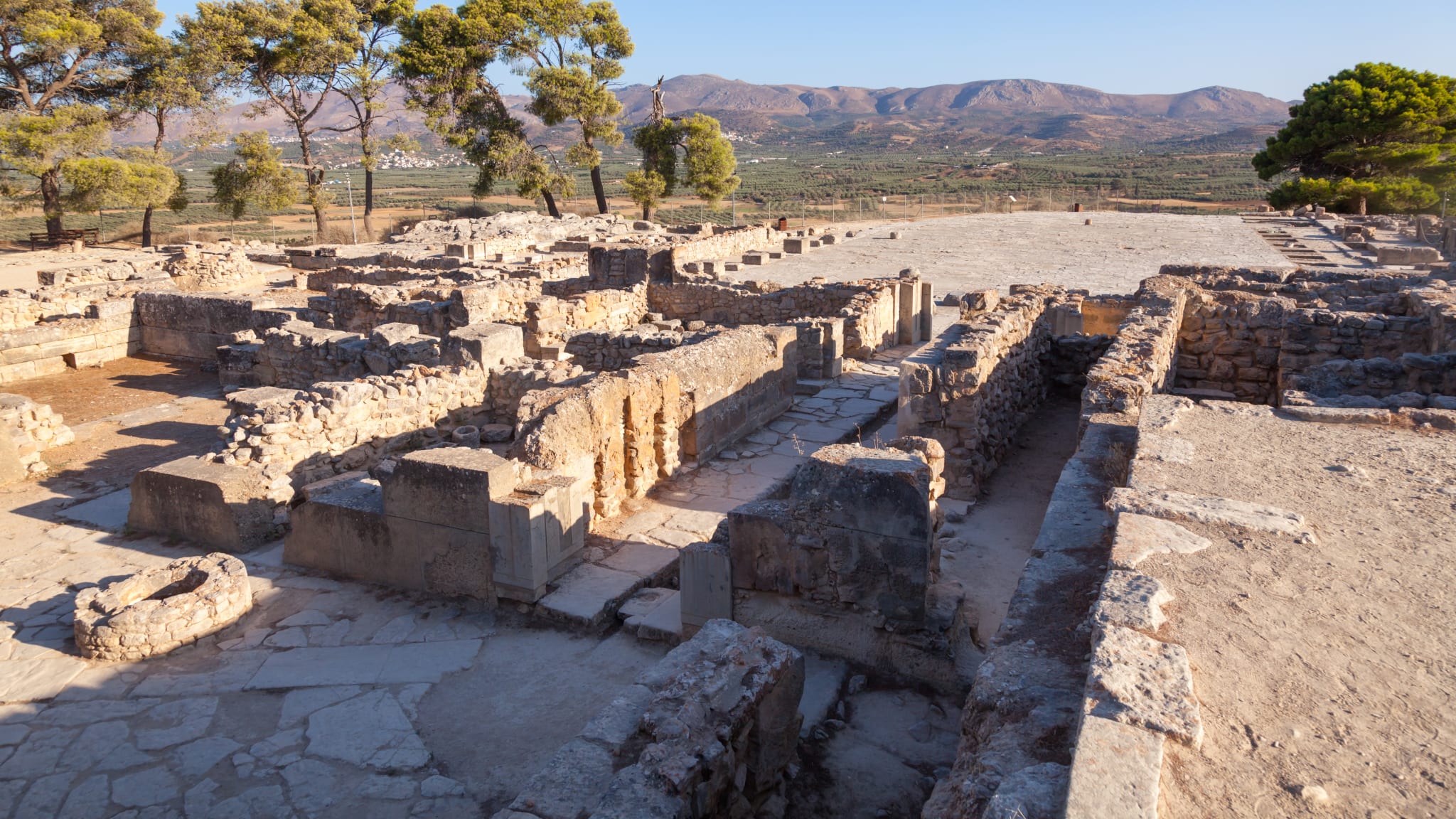 Phaistos Bronze Age archeological site, Island of Crete, Greece, Mediterranean