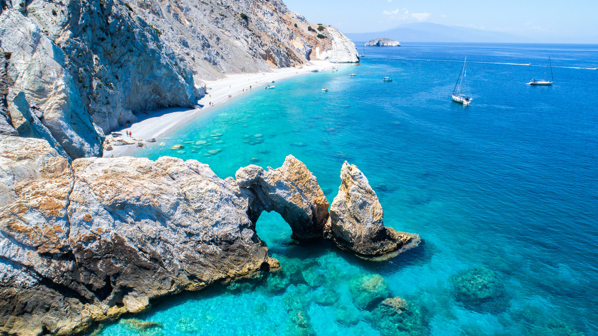 Lalaria Strand auf Skiathos, Griechenland
