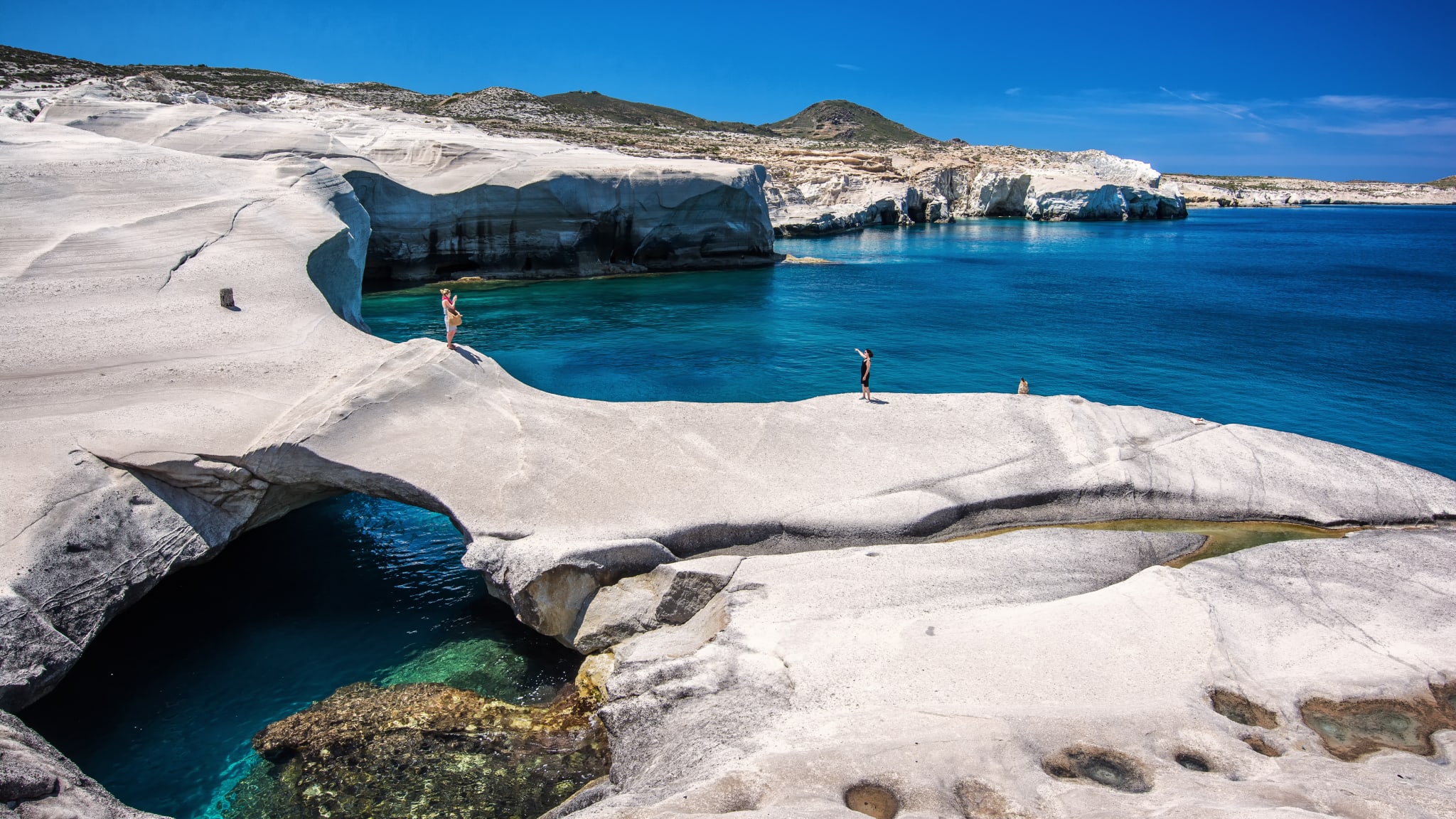Sarakiniko Strand auf Milos, Griechenland