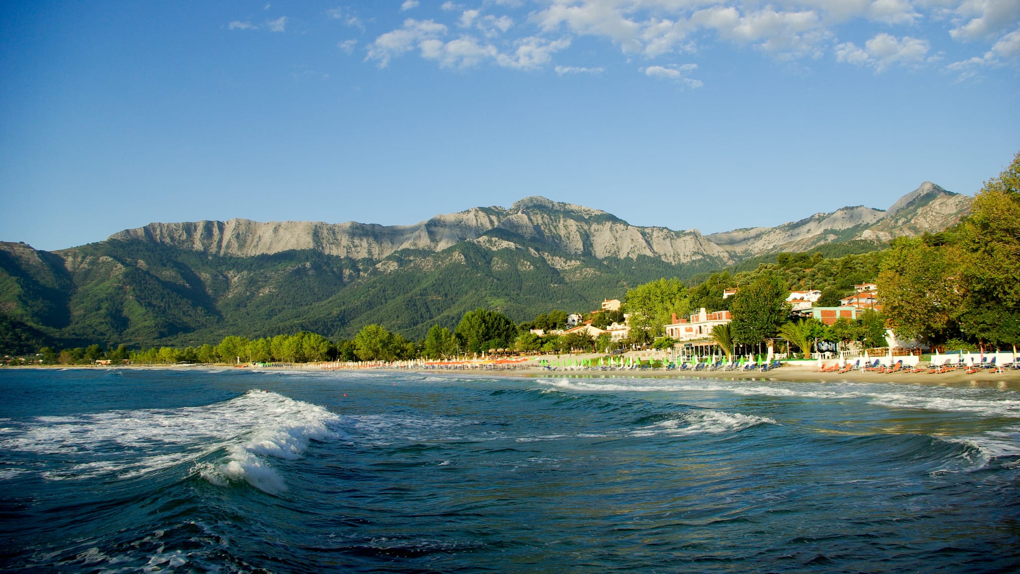 Skala Panagia, Golden beach, Thassos, Griechenland.