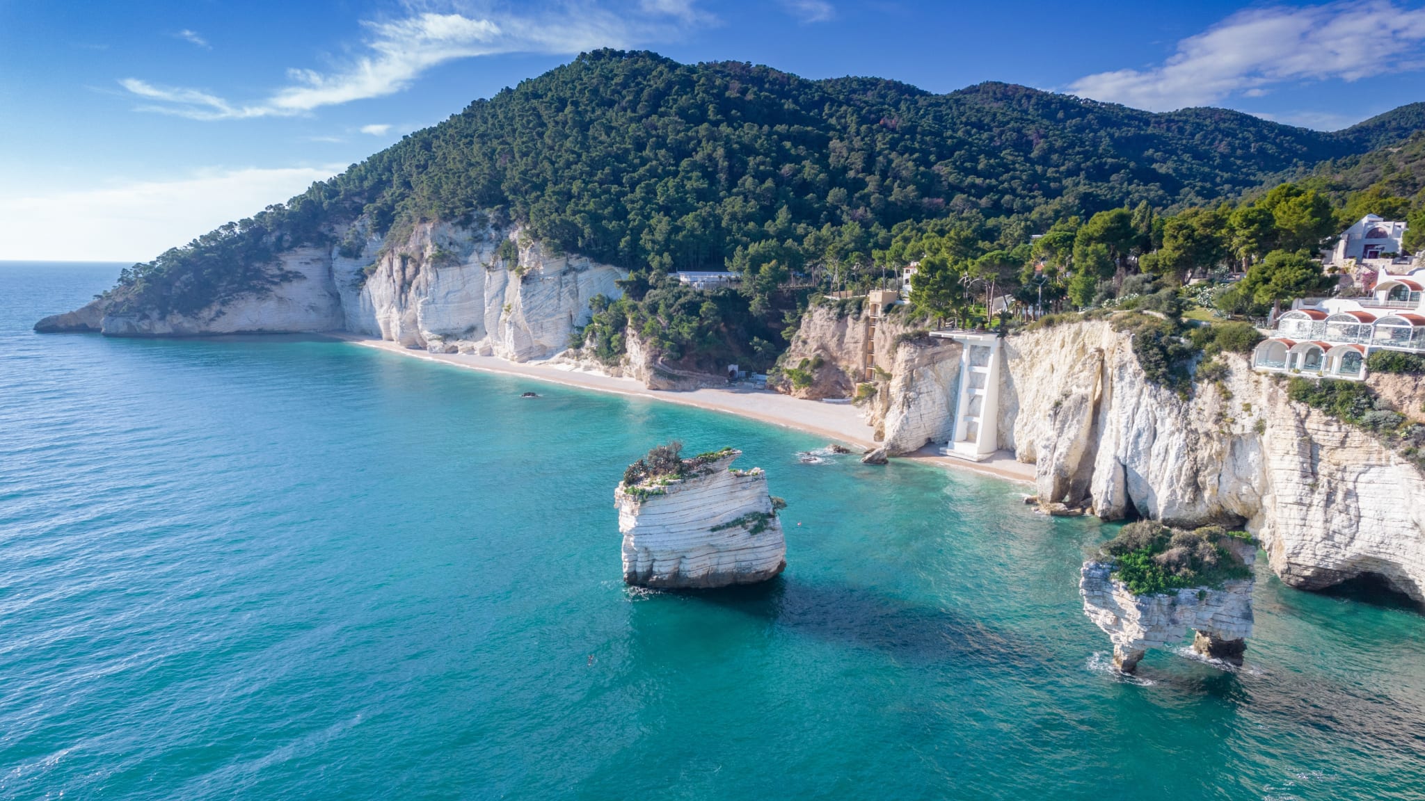 Strand Baia delle Zagare, Apulien, Italien