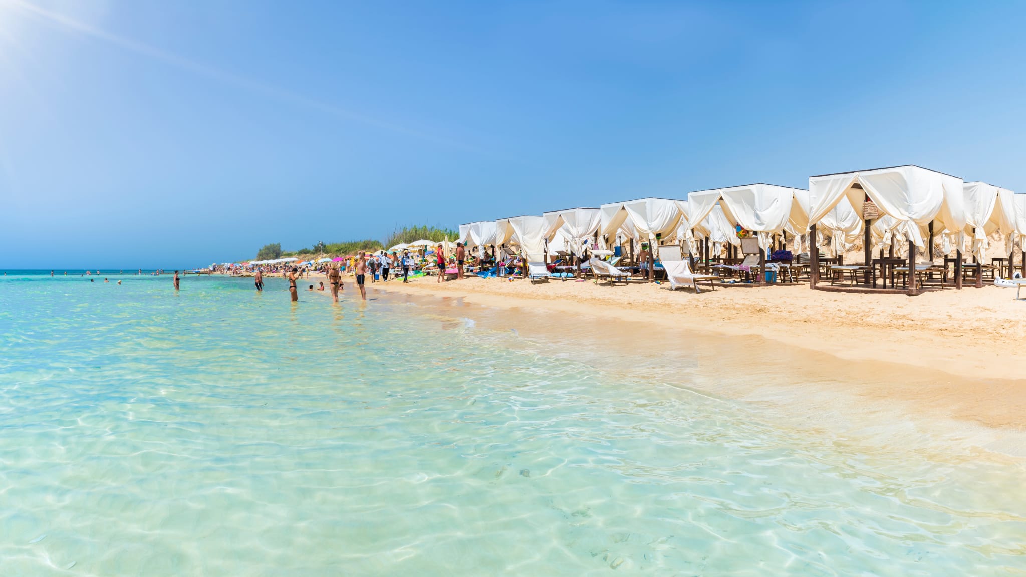 Strand von Pescoluse, Apulien, Italien
