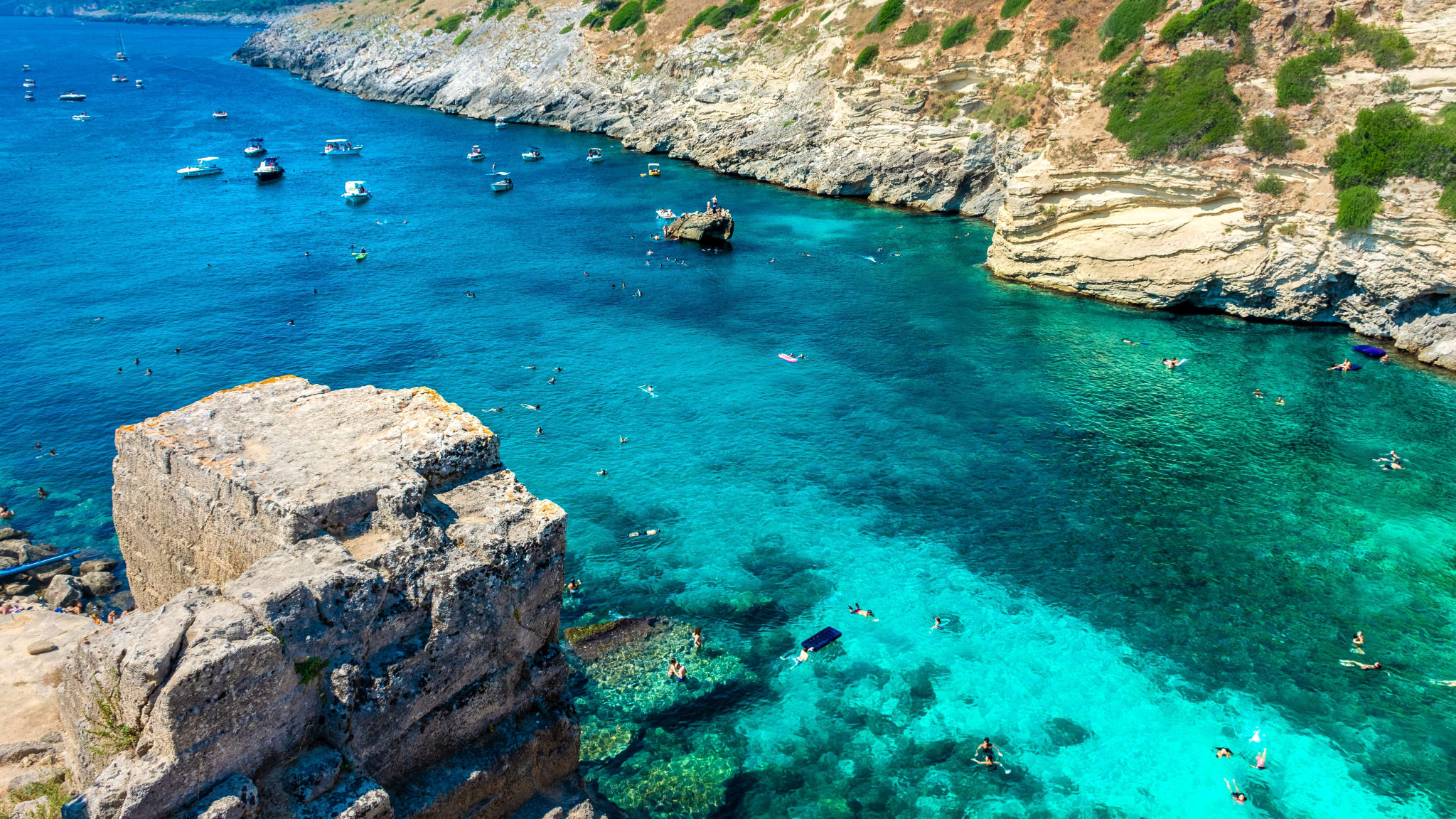 Bucht Porto Miggiano, Apulien, Italien