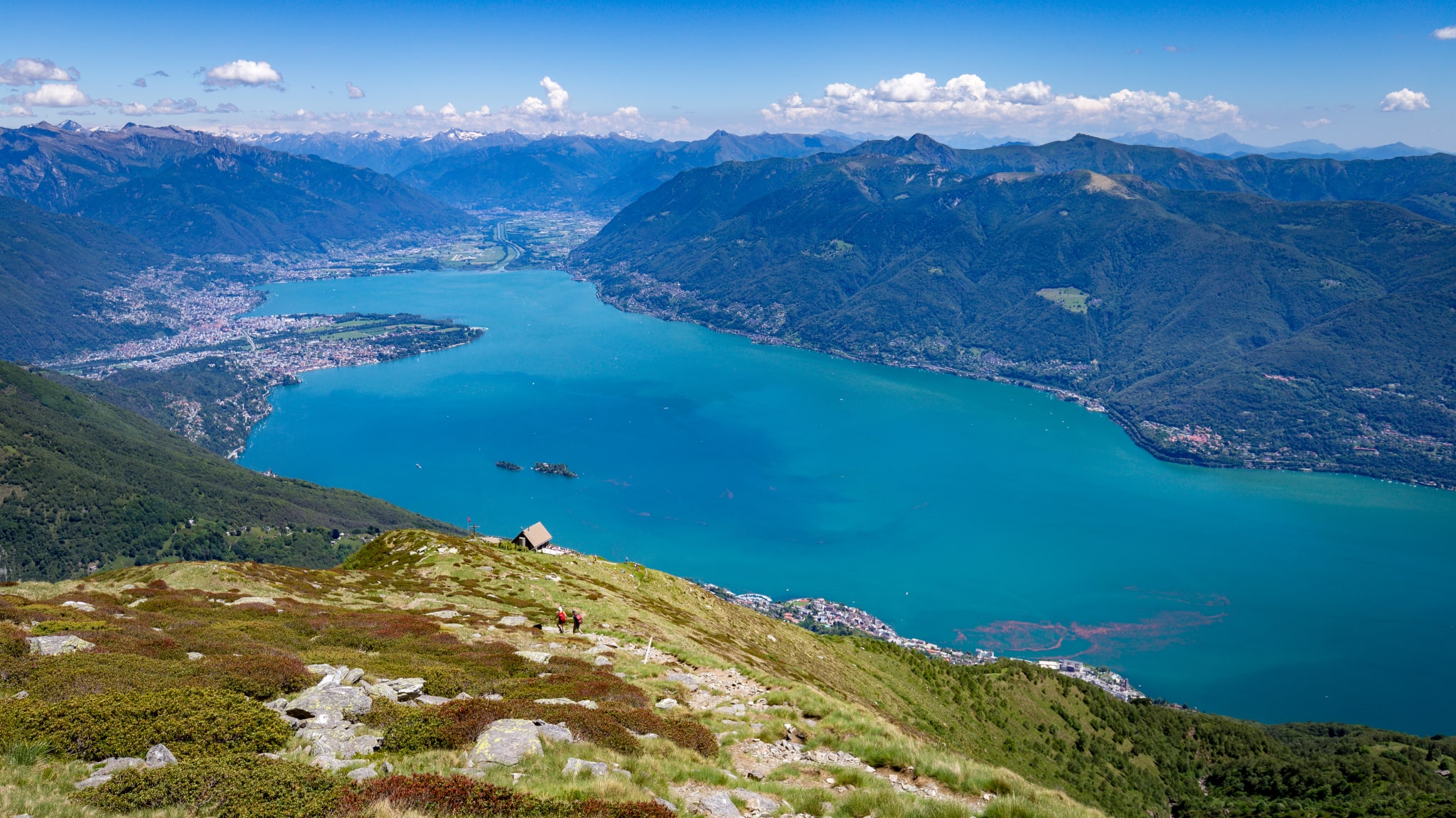 Aussicht auf gesamt Lago Maggiore