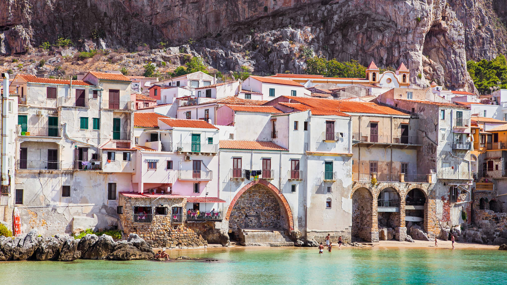 Stadtansicht Cefalu, Sizilien