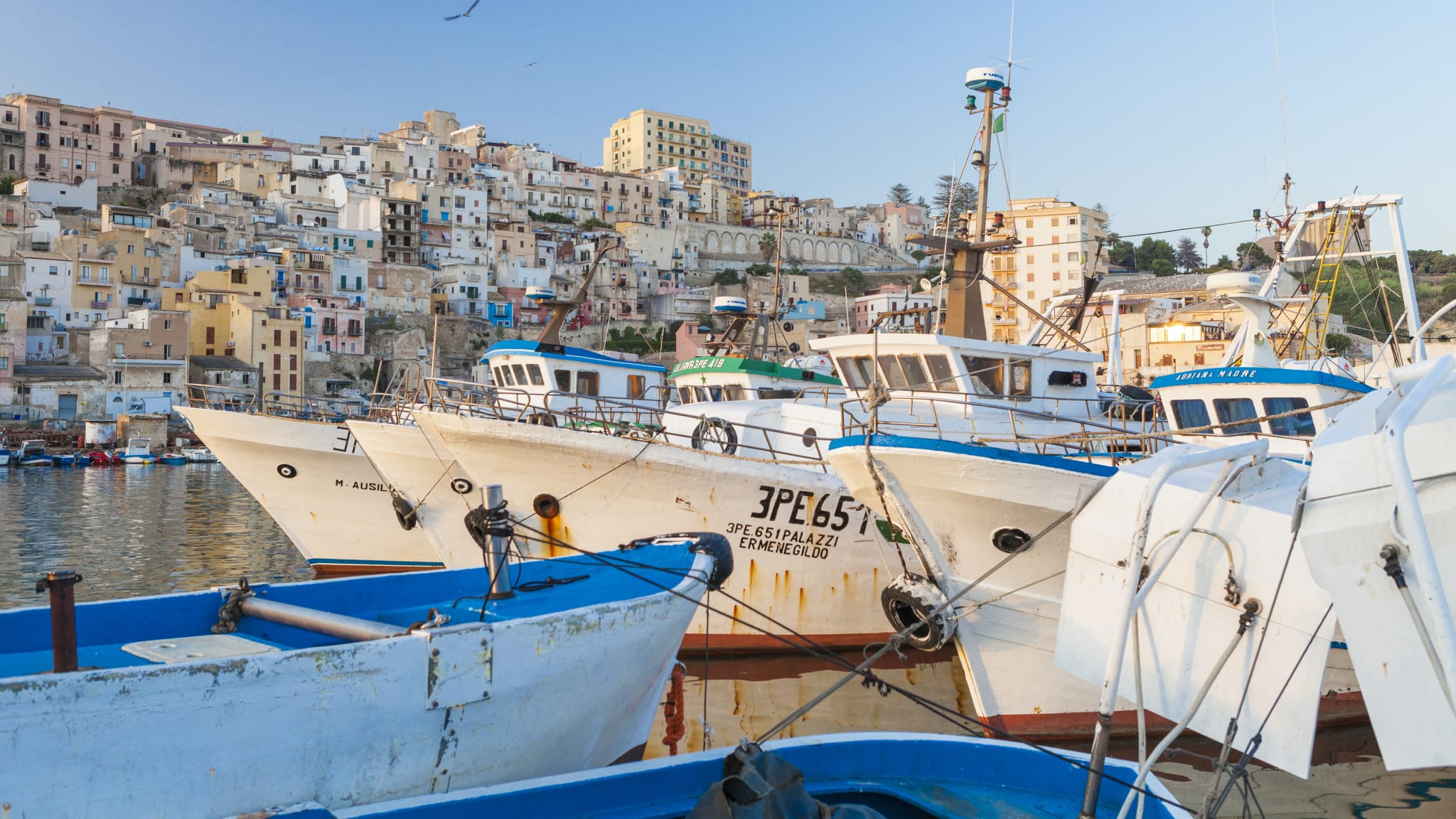 Harbor and old town of Sciacca Sicily