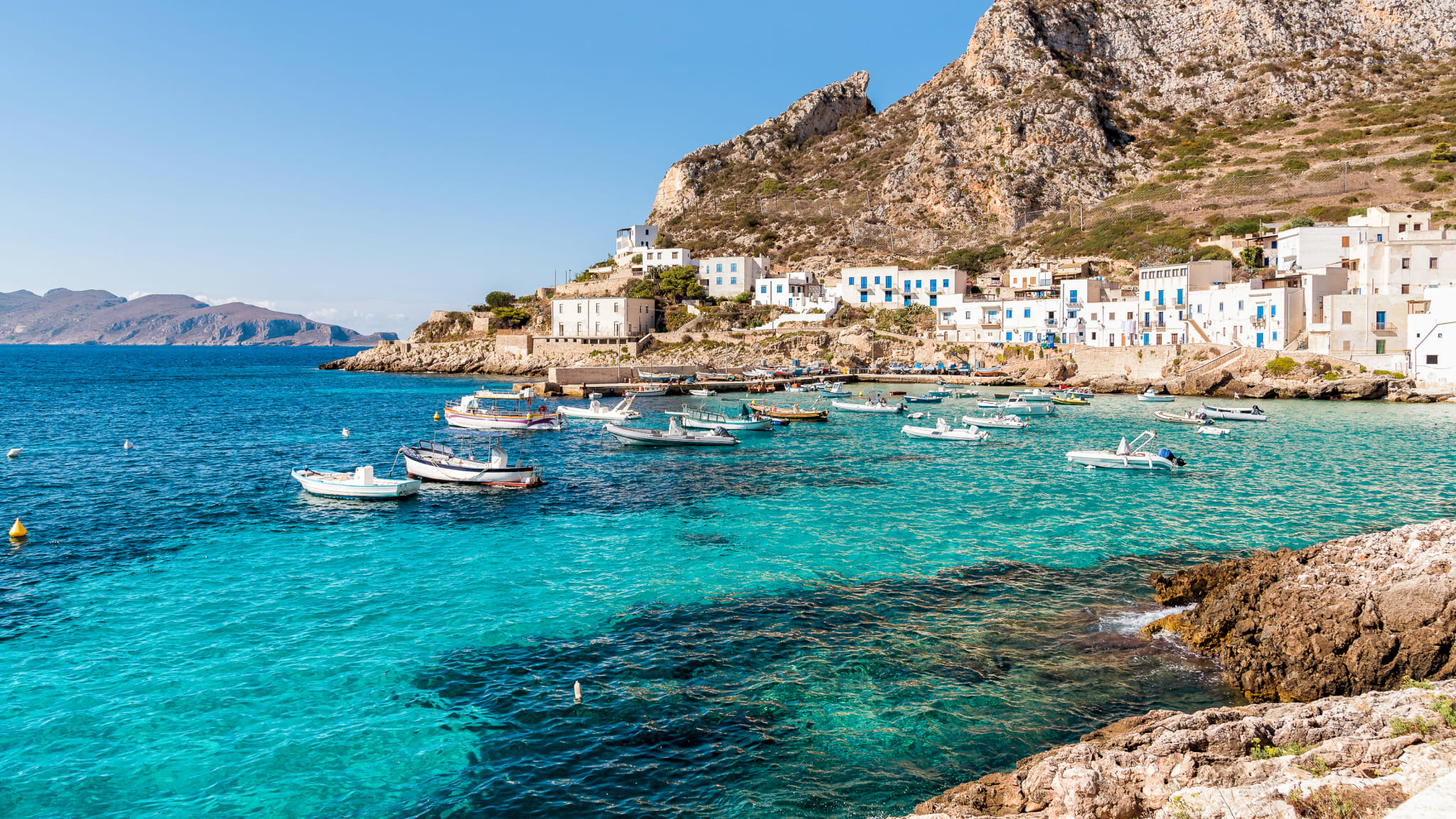 Levanzo Island von den Ägadischen Inseln bei Sizilien, Italien