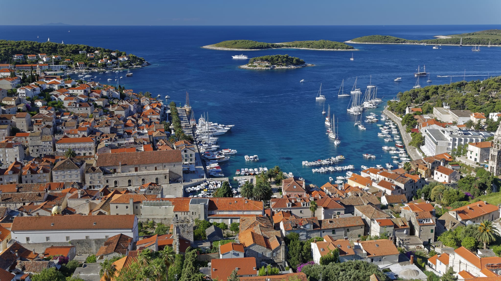 Hafen Hvar Stadt, Insel Hvar, Kroatien