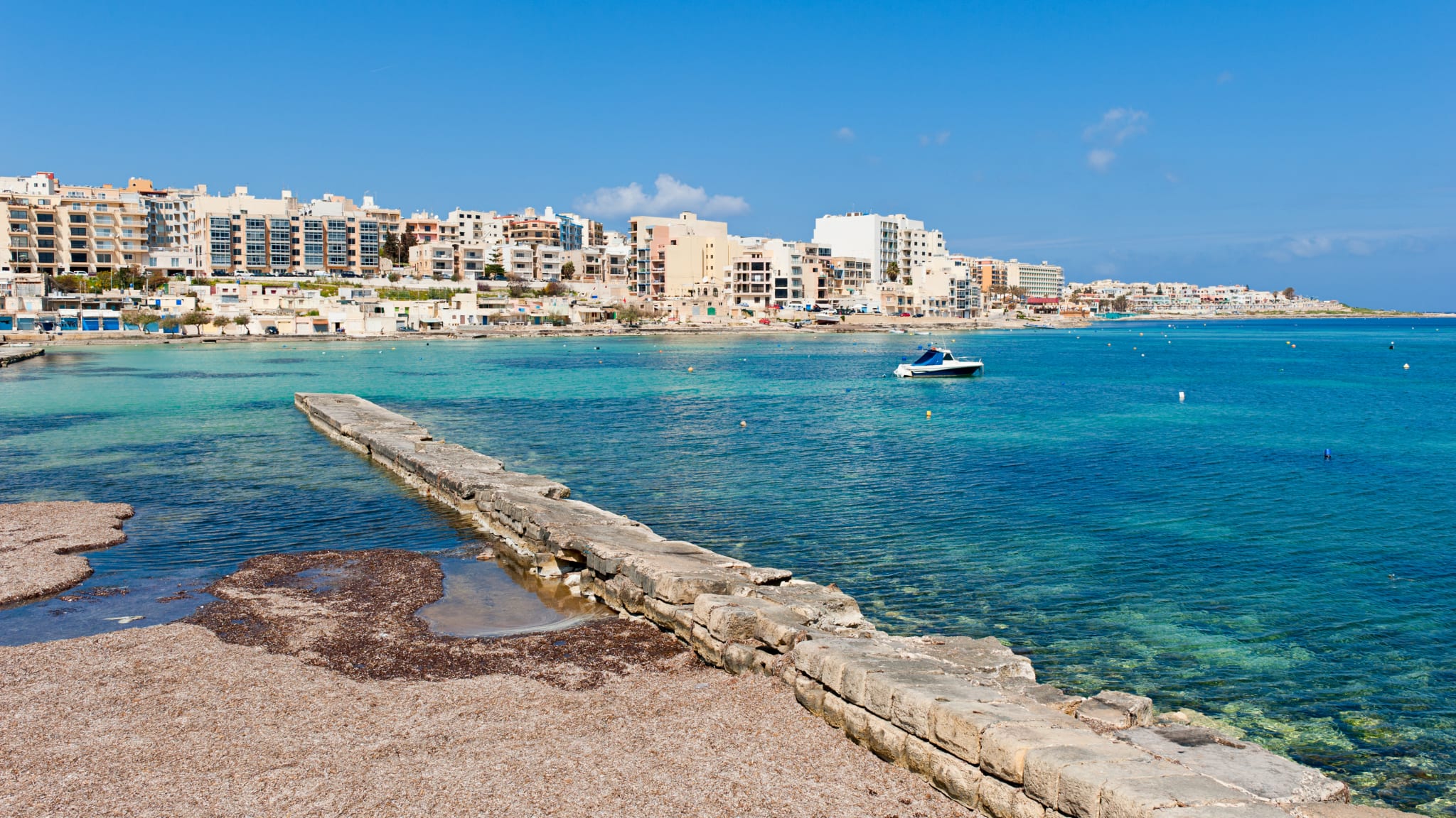 View on Qawra in Malta