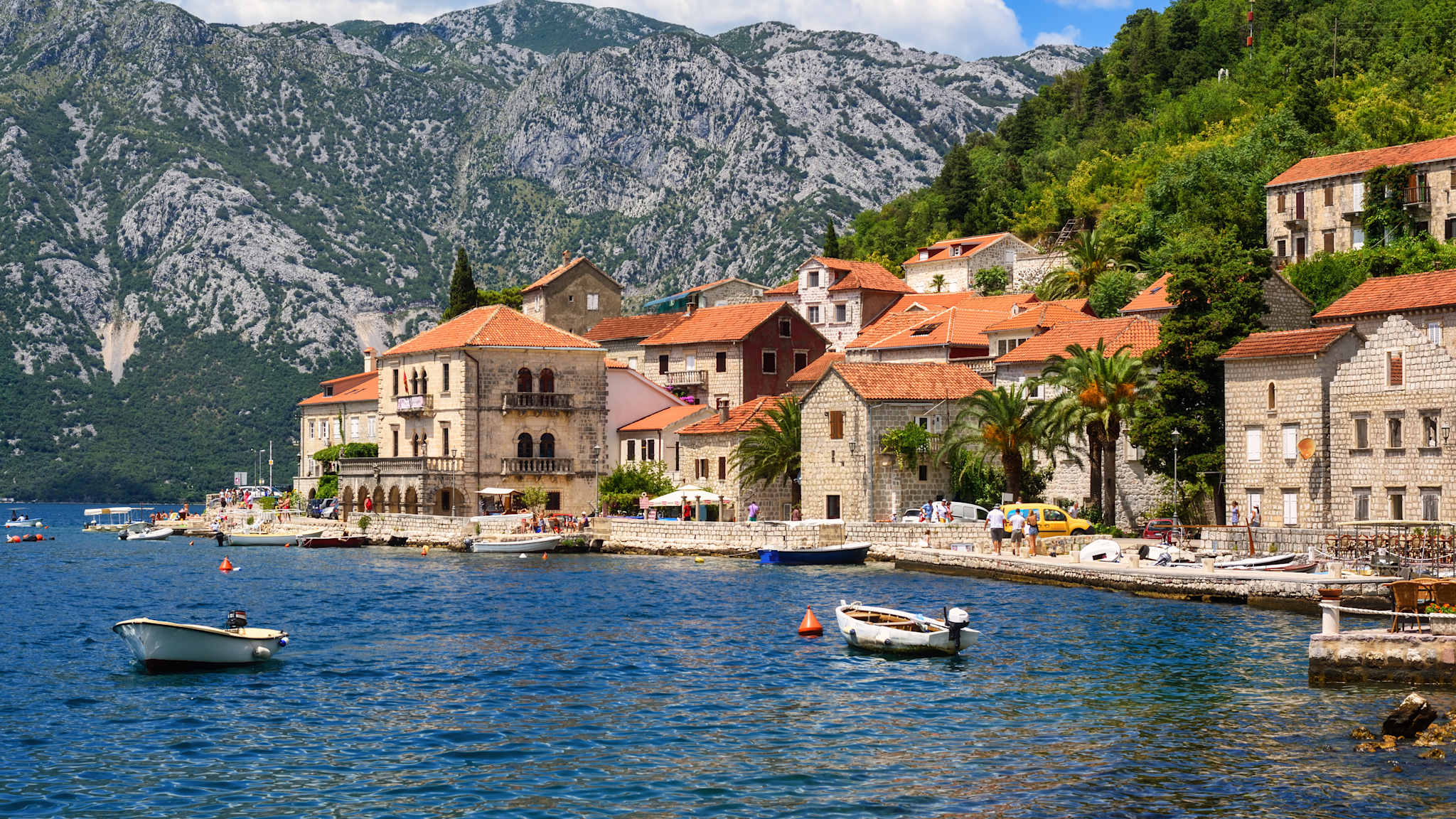 Perast Stadt in Kotor Bay in Montenegro