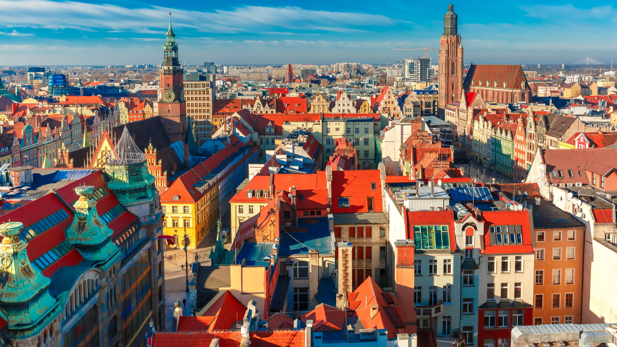 Luftbild von Breslau in den Tag