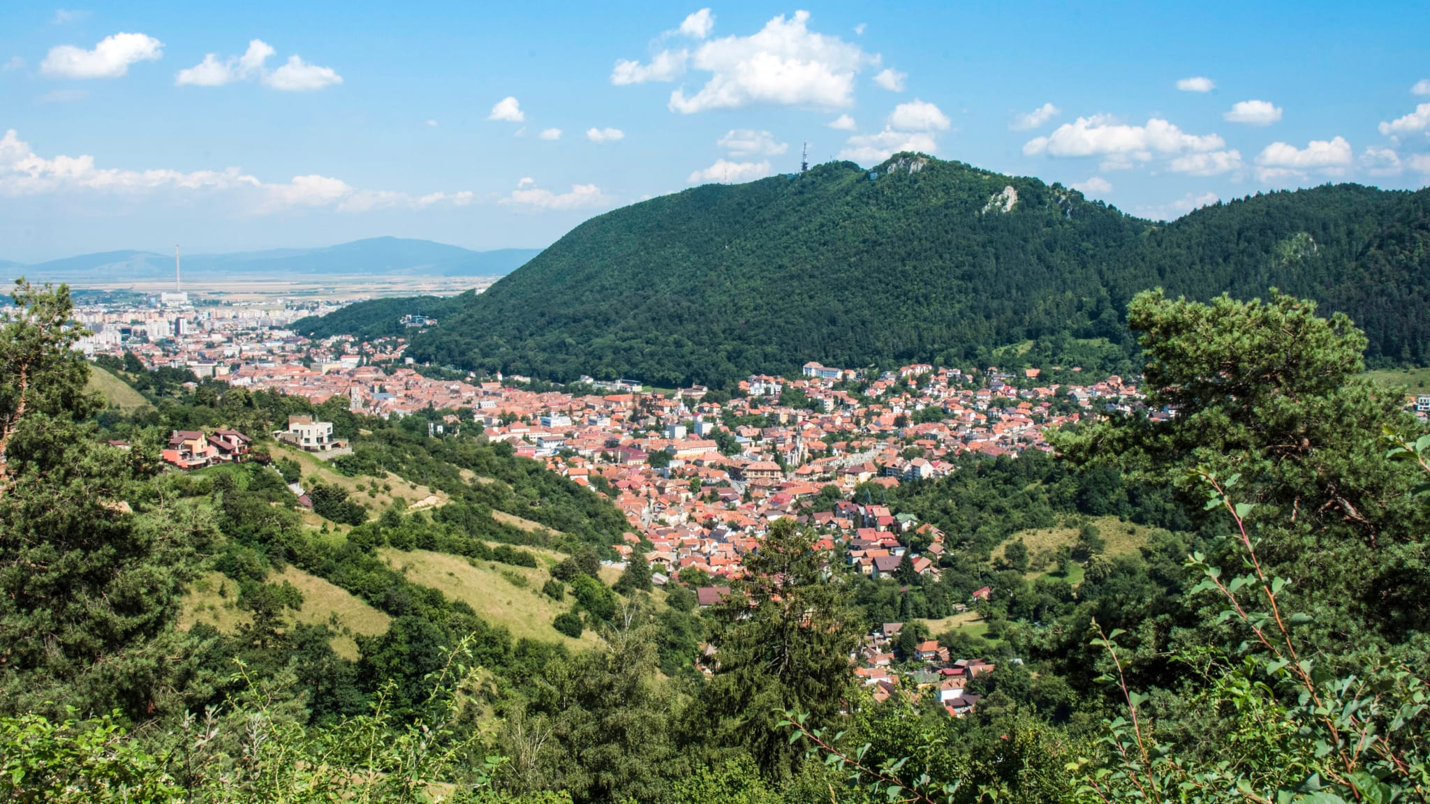 High Angle View Of Landscape Against Cloudy Sky