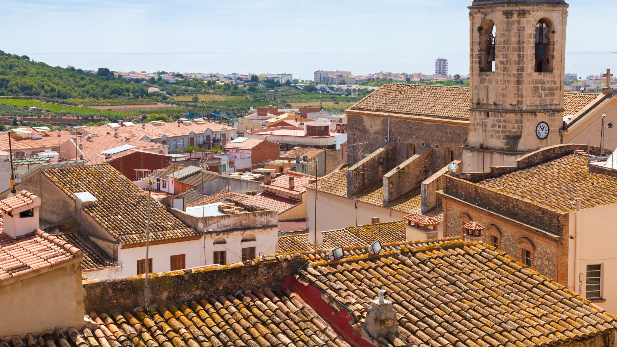 Stadtansicht von spanischen resort town Calafell