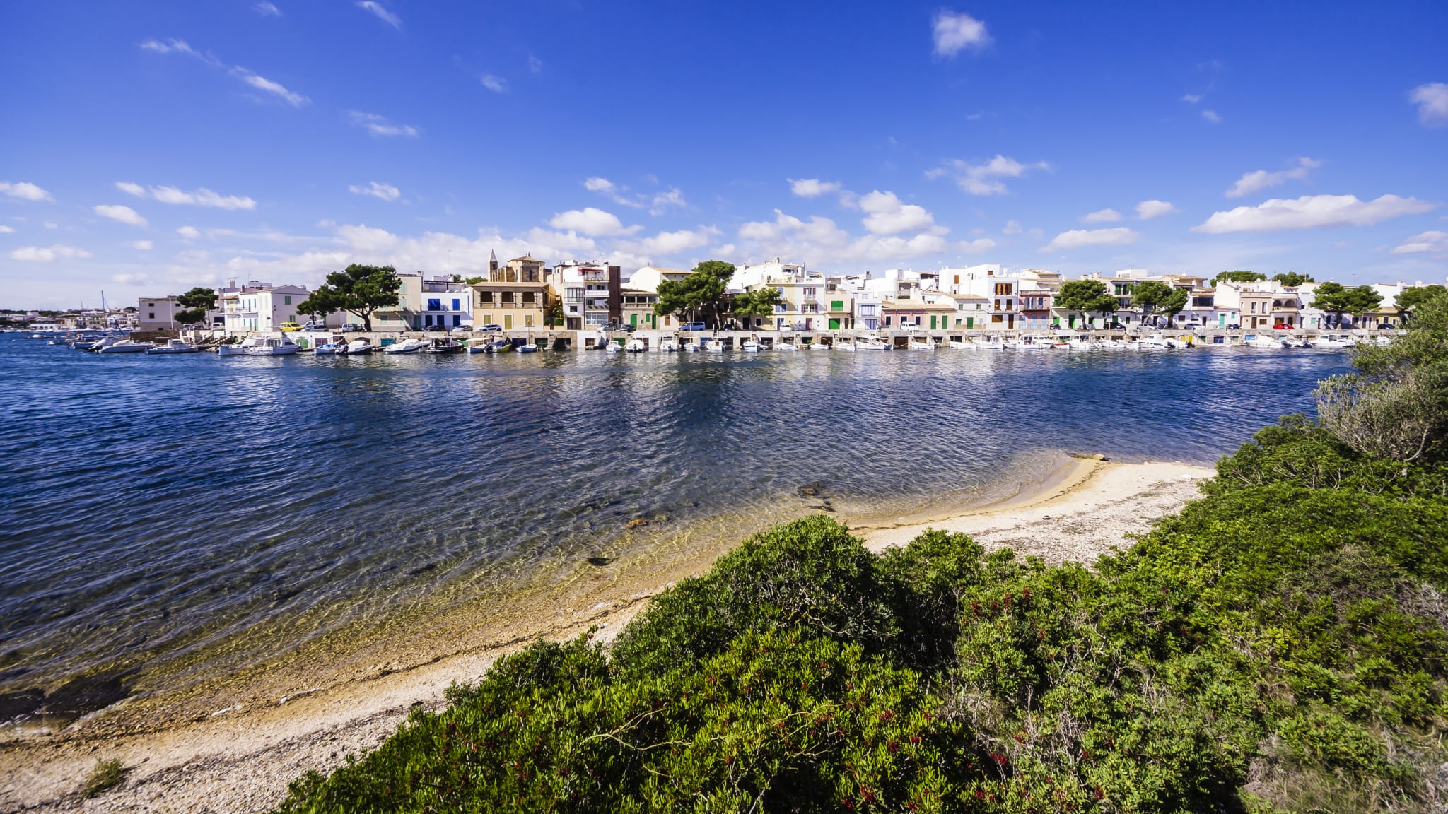 Spain, Mallorca, Porto Colom, View of harbour