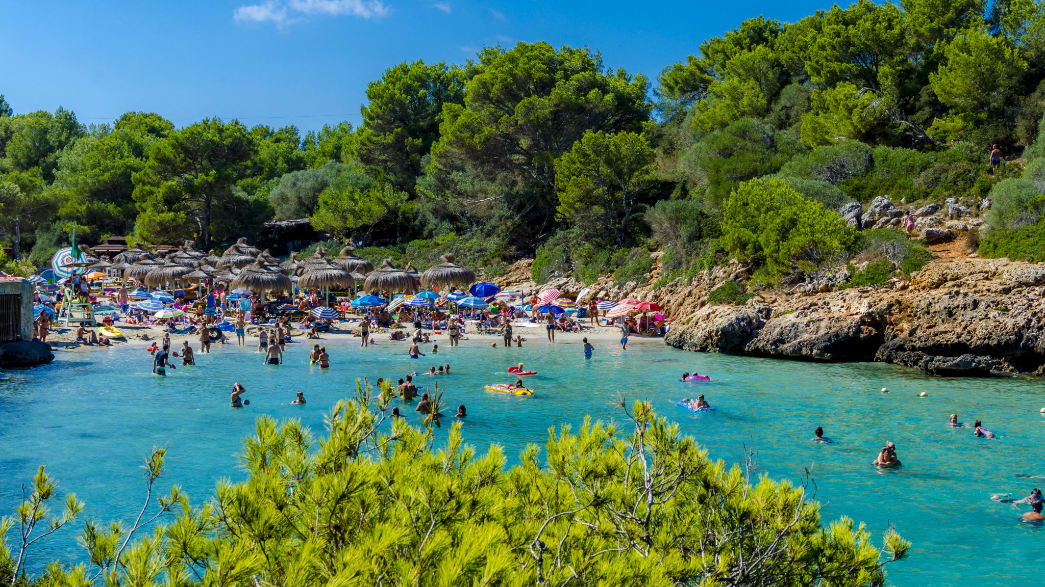 Strand Cala Sa Nau, Porto Colom, Mallorca, Spanien