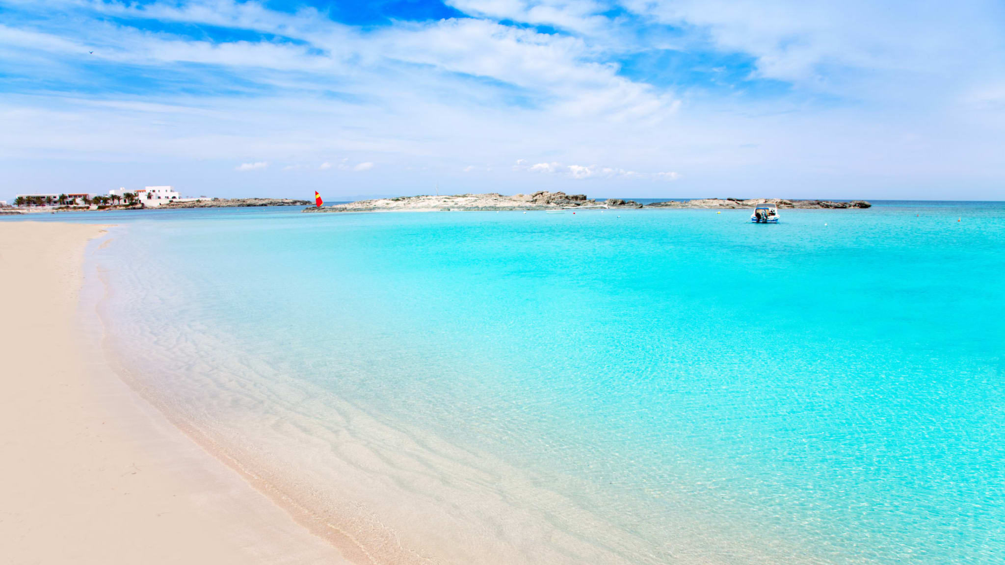Strand Es Pujols, Formentera, Spanien