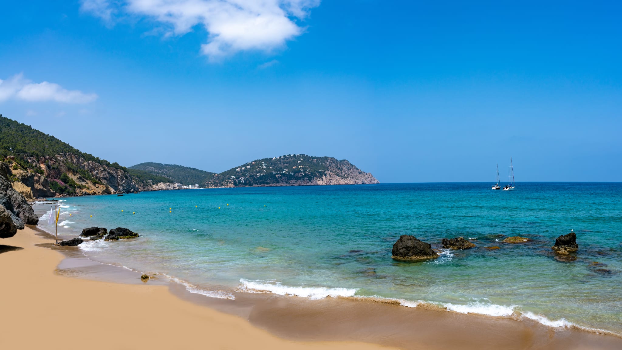 Strand Santa Eulalia, Ibiza, Spanien