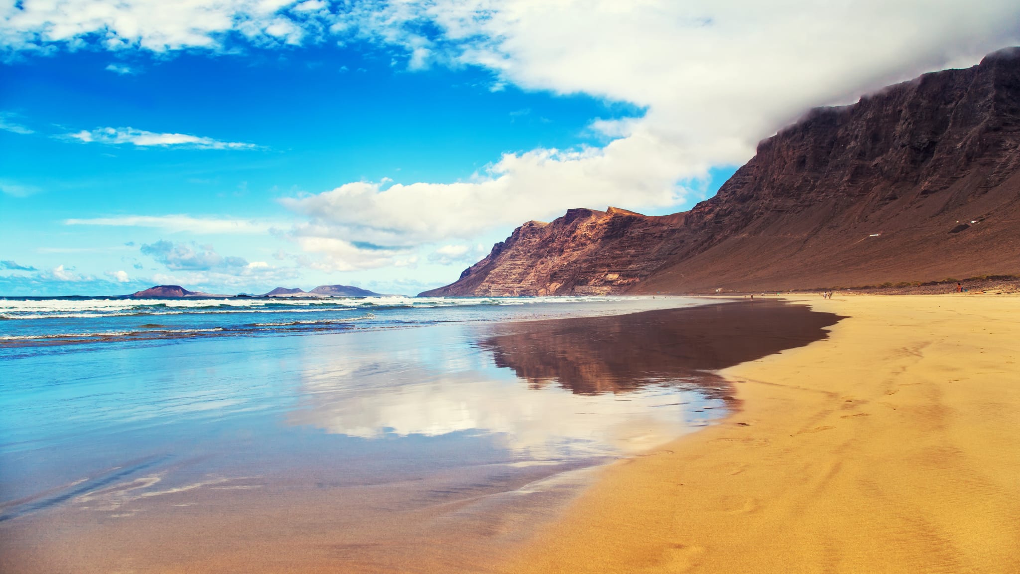 Strand Famara, Lanzarote, Spanien