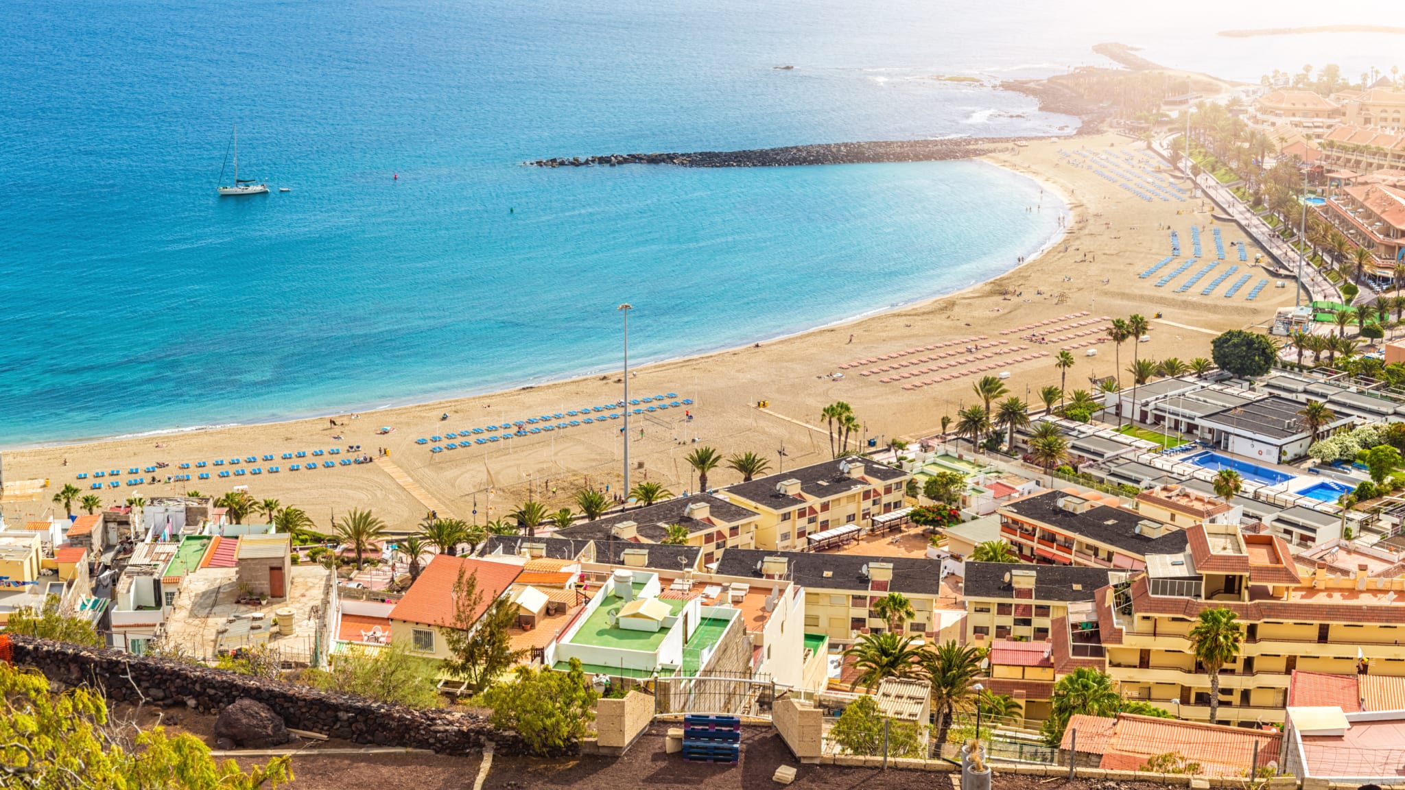 Strand Los Cristianos, Teneriffa, Spanien