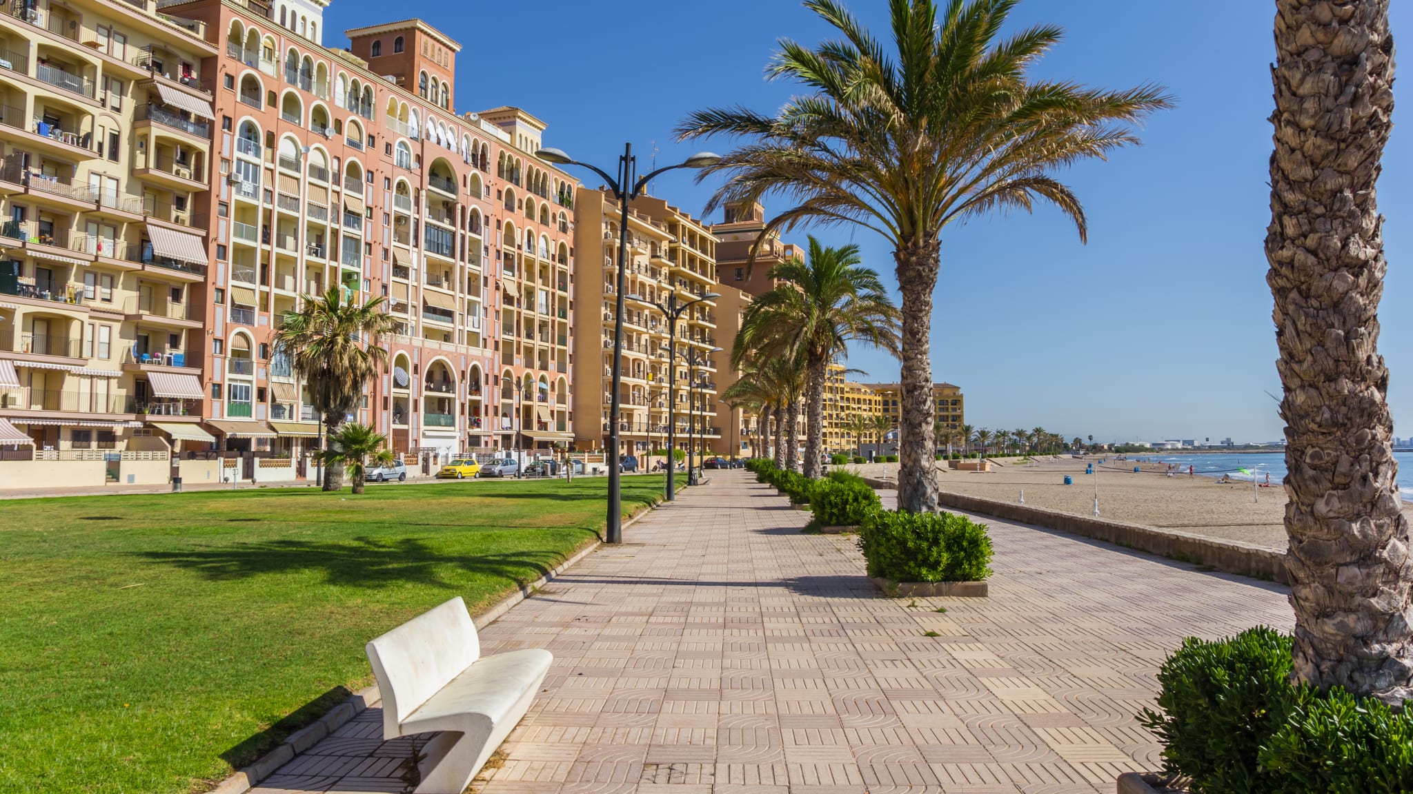 Promenade zu Port Saplaya, Valencia, Spanien