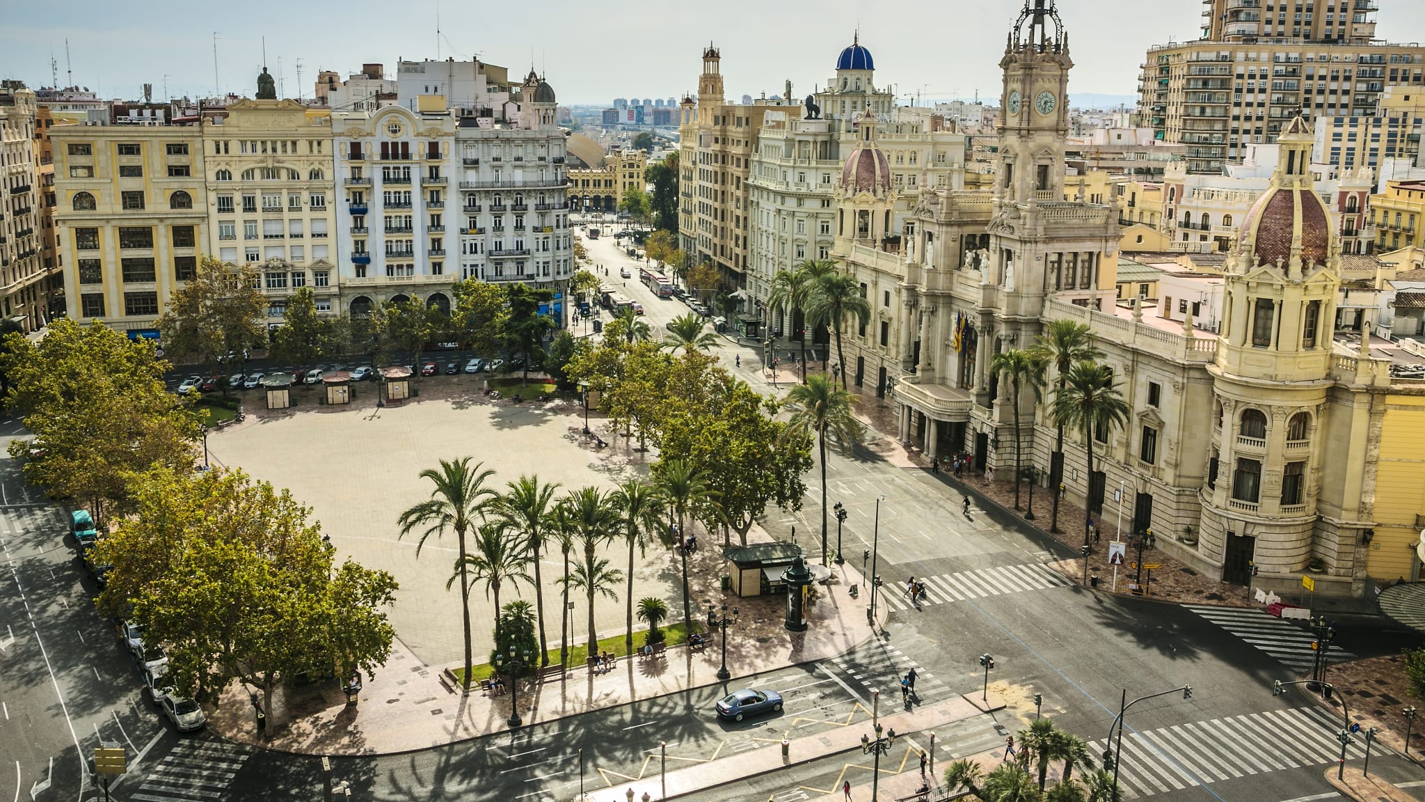 Blick von oben auf Valencia