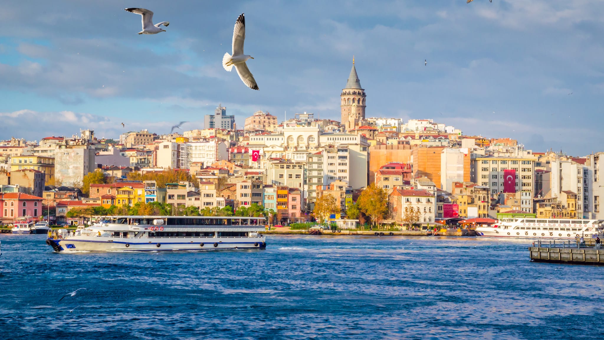 Panoramablick auf der Galata-Turm in Istanbul, Türkei