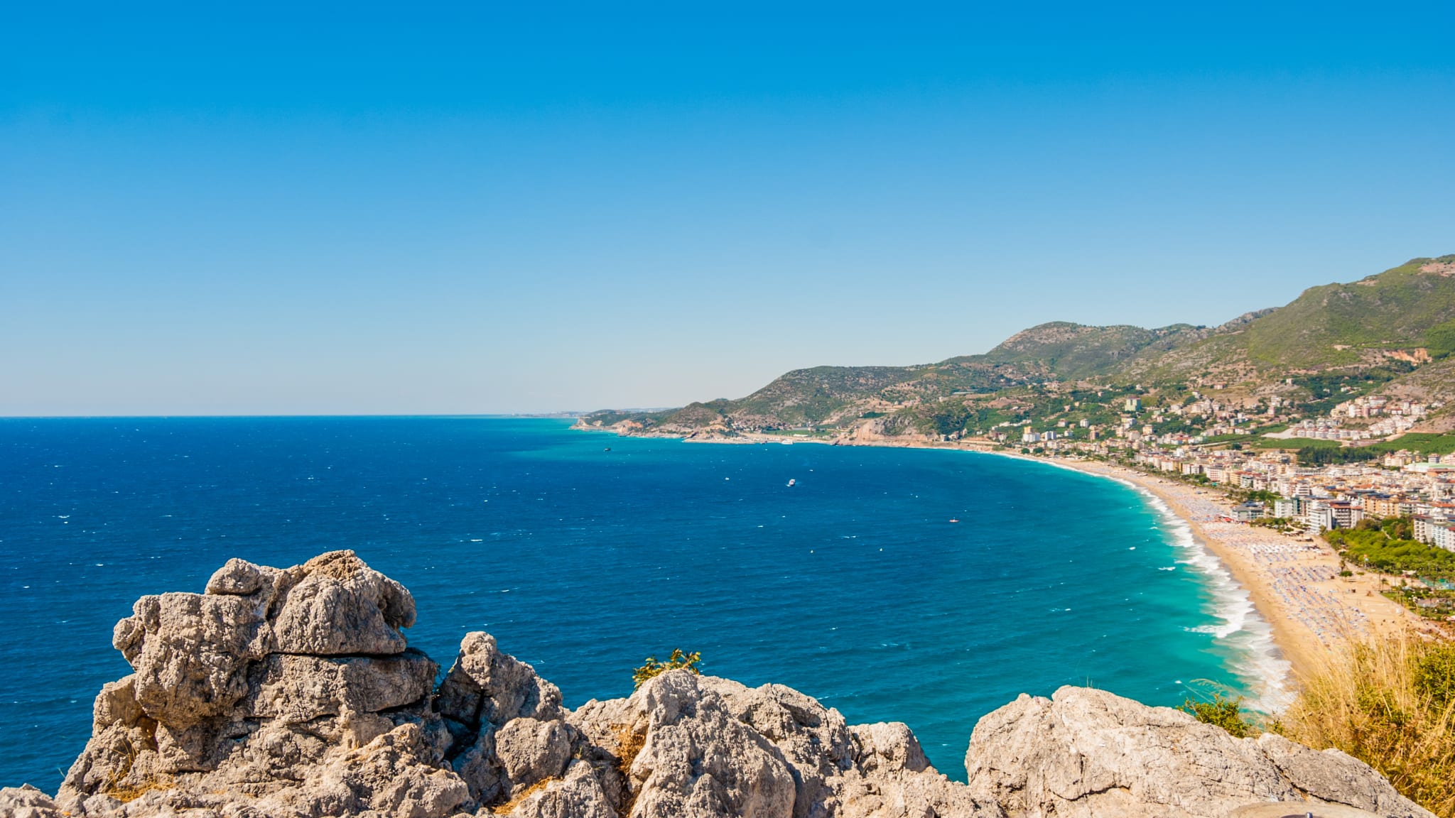 Kleopatra Beach und Hafen von Alanya, Türkische Riviera