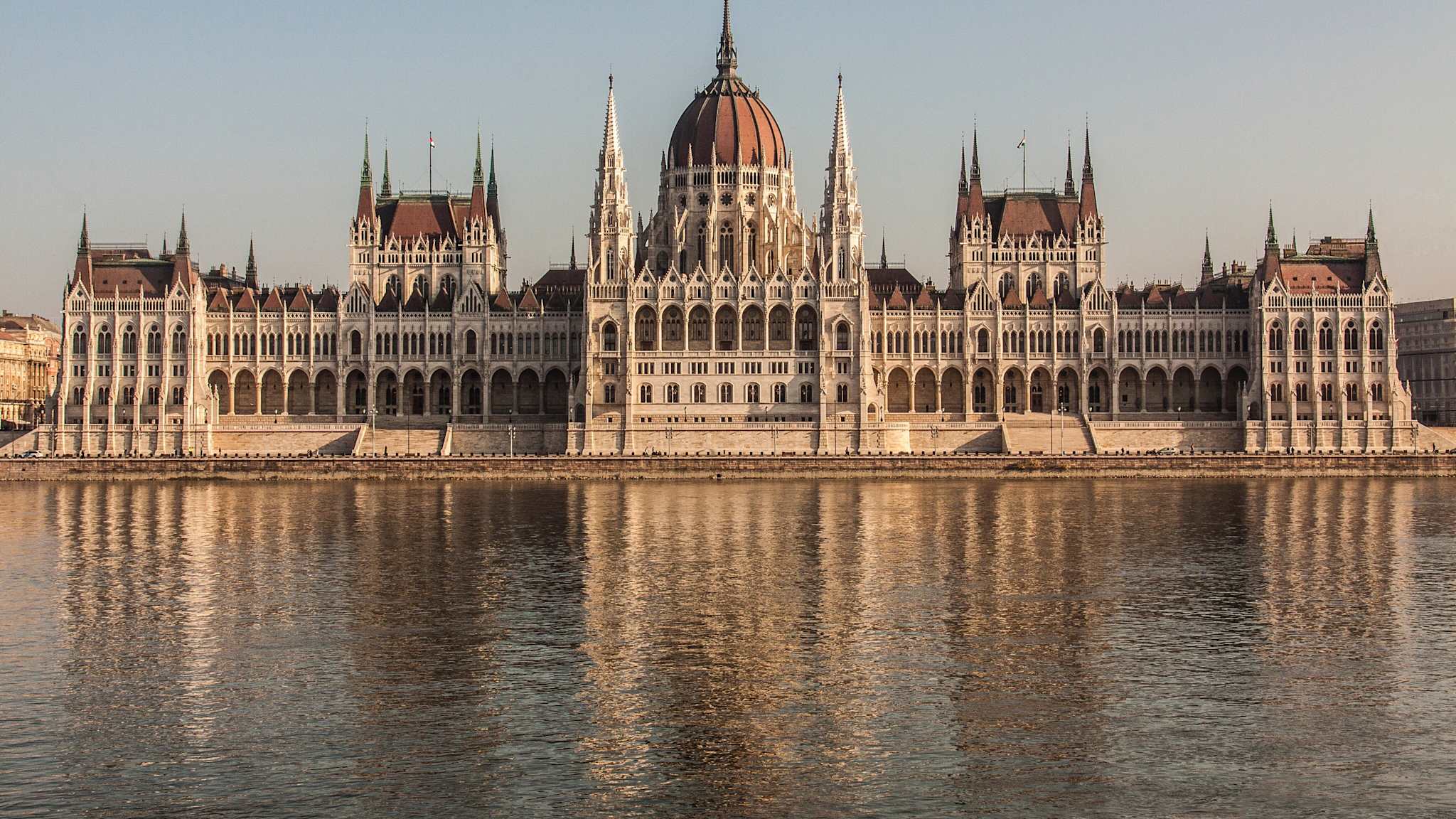 View Of River With City In Background