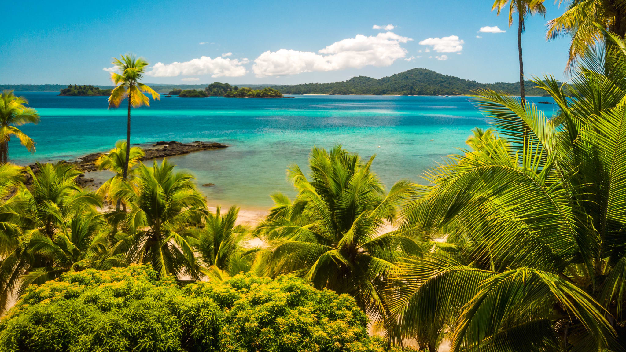 Ausblick auf den Strand Coiba, Panama