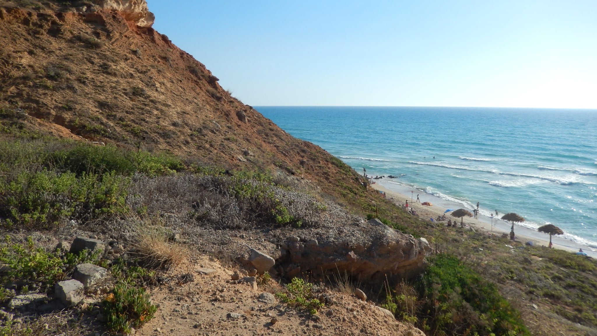 The coast at Natanya, cliff and sea looking soputh