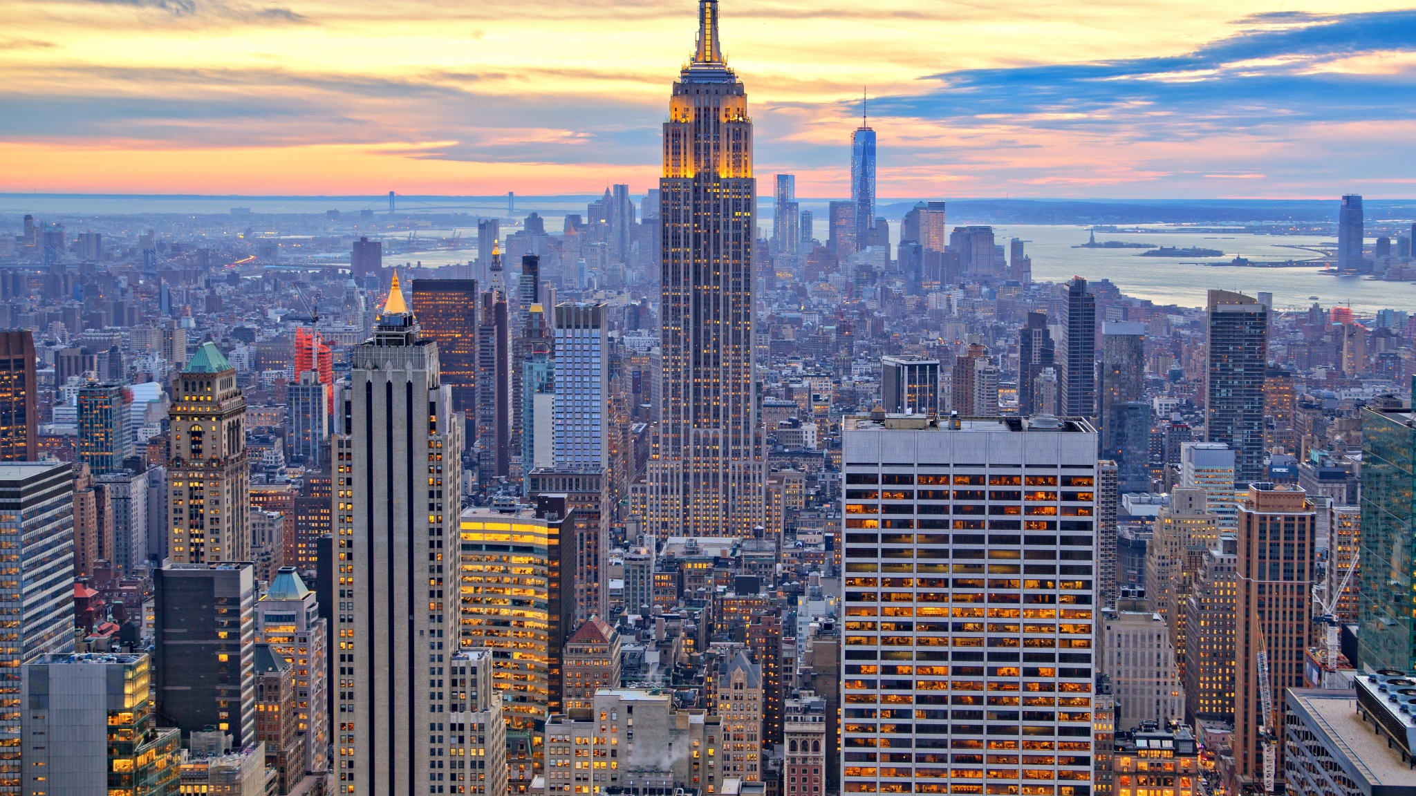 New York City und Empire State von oben