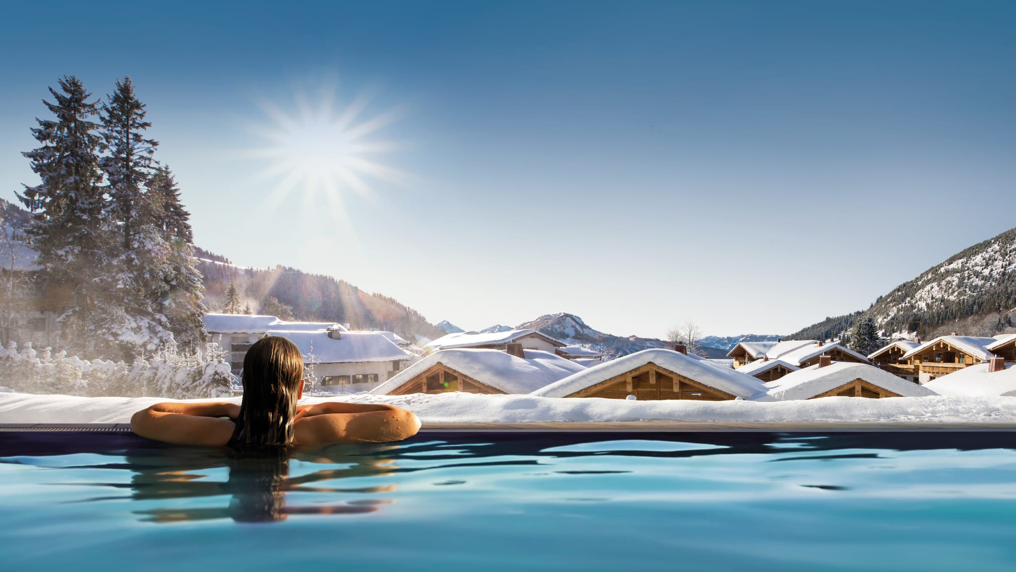 Pool mit Ausblick, Panoramahotel Oberjoch