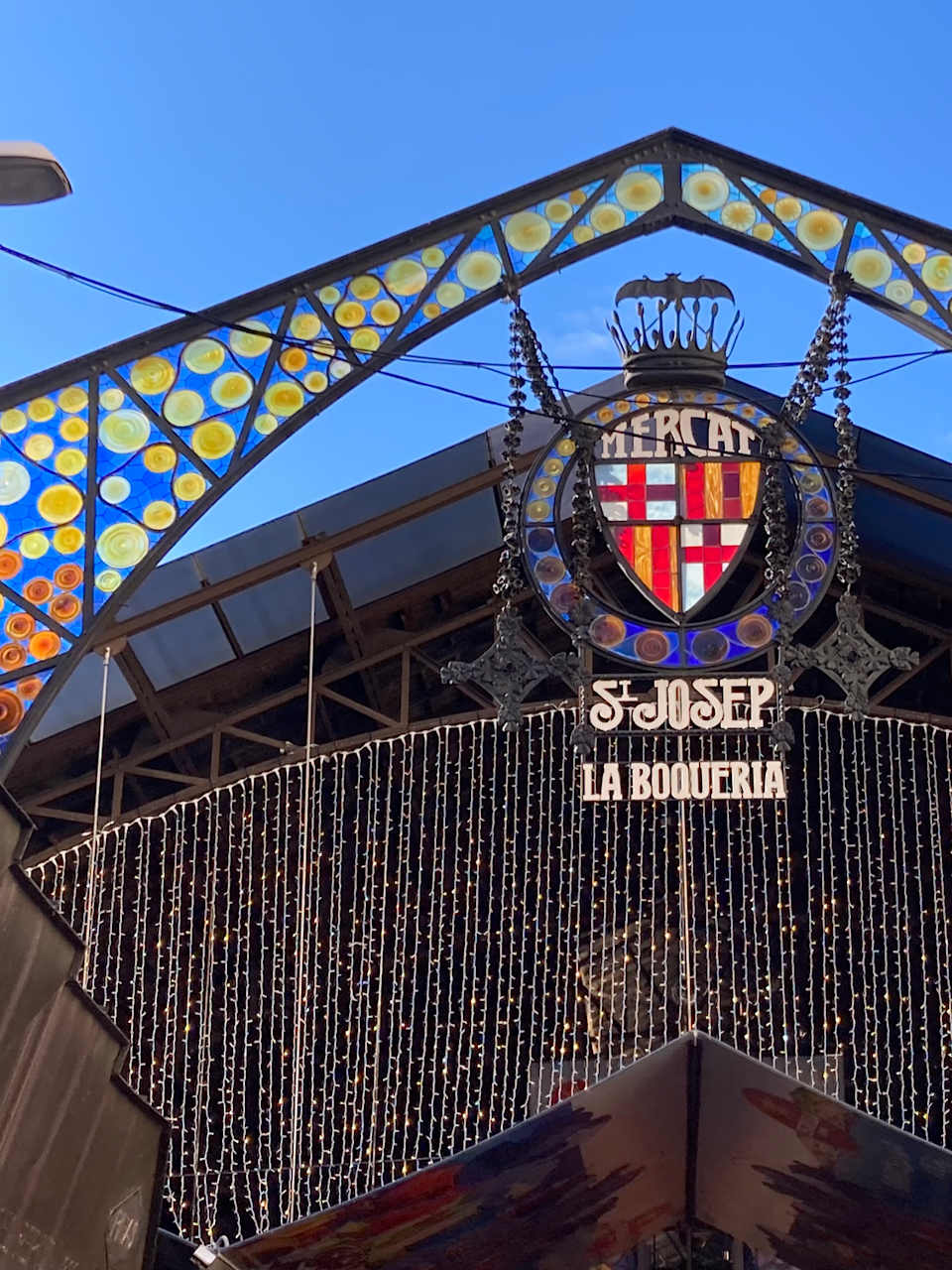 Eingang zum Markt La Boqueria, Barcelona, Spanien