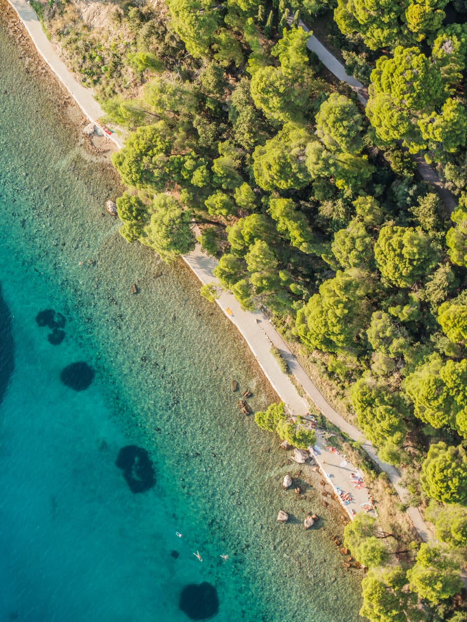 Die schöne Küste der Insel Rab, Kroatien