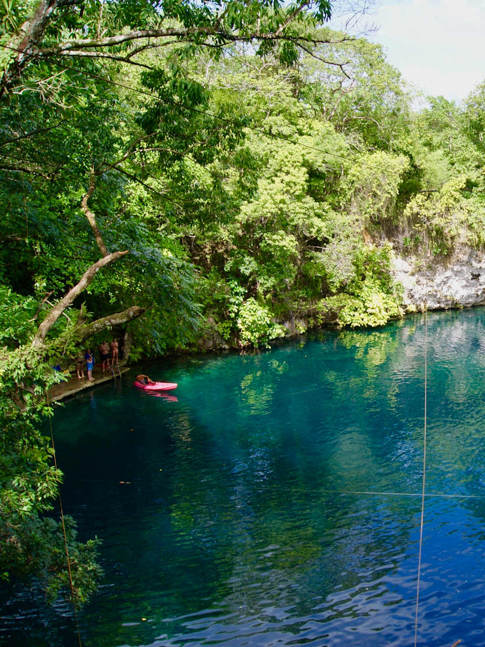 Eine blaue Lagune im Grünen