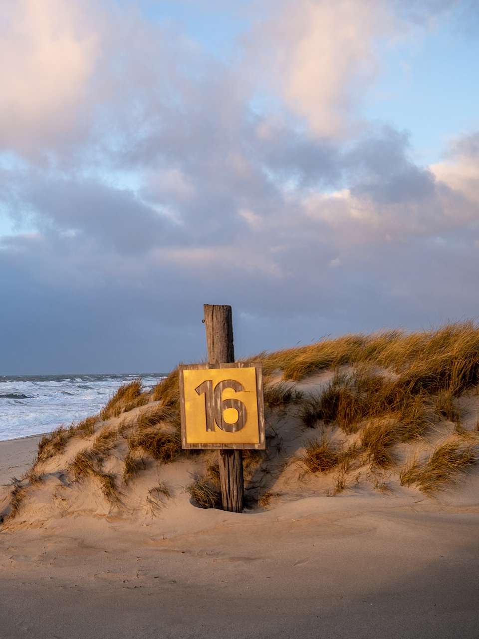 Sunset at the Buhne 16 Beach of the beautiful Island Sylt in Germany