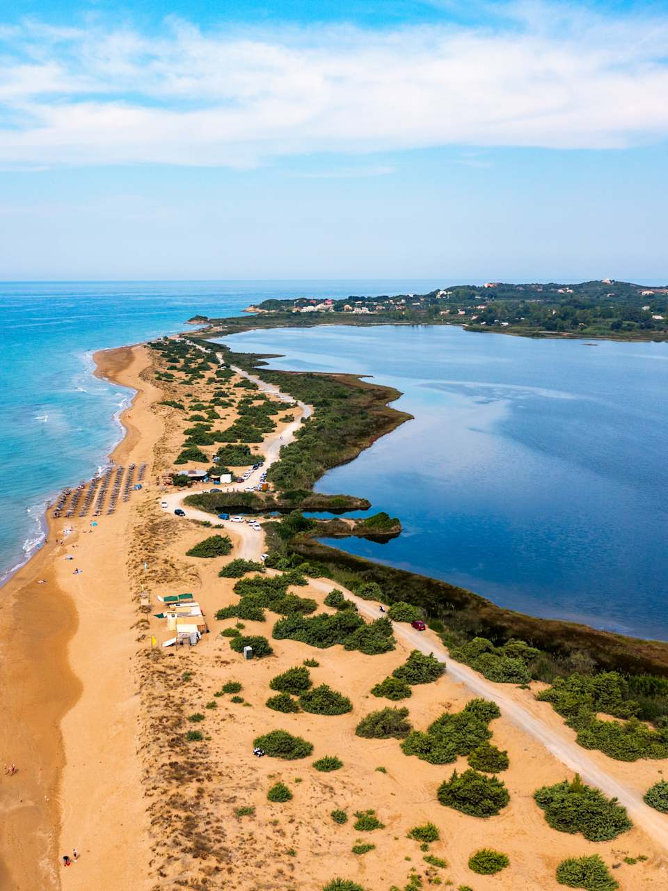Strand Issos, Korfu, Griechenland