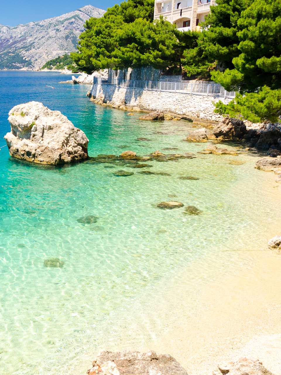 beach in Brela on Makarska Riviera, Dalmatia, Croatia