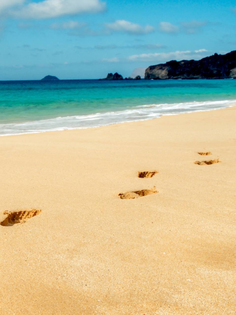 Fußspuren am Playa de las Conchas auf la Graciosa