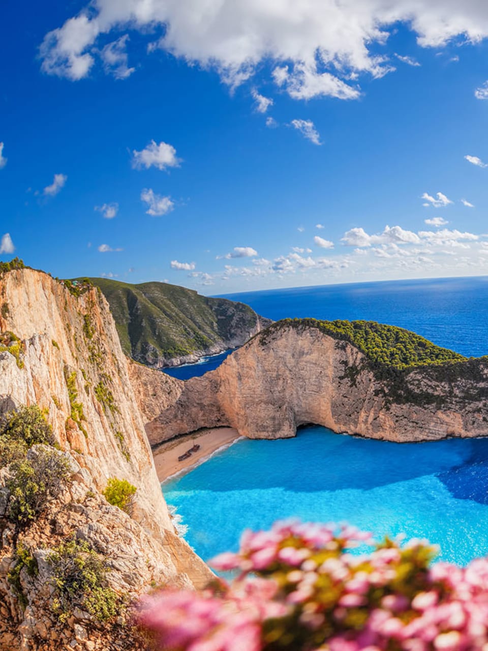 Blick auf Navagio Strand, Zakynthos, Griechenland