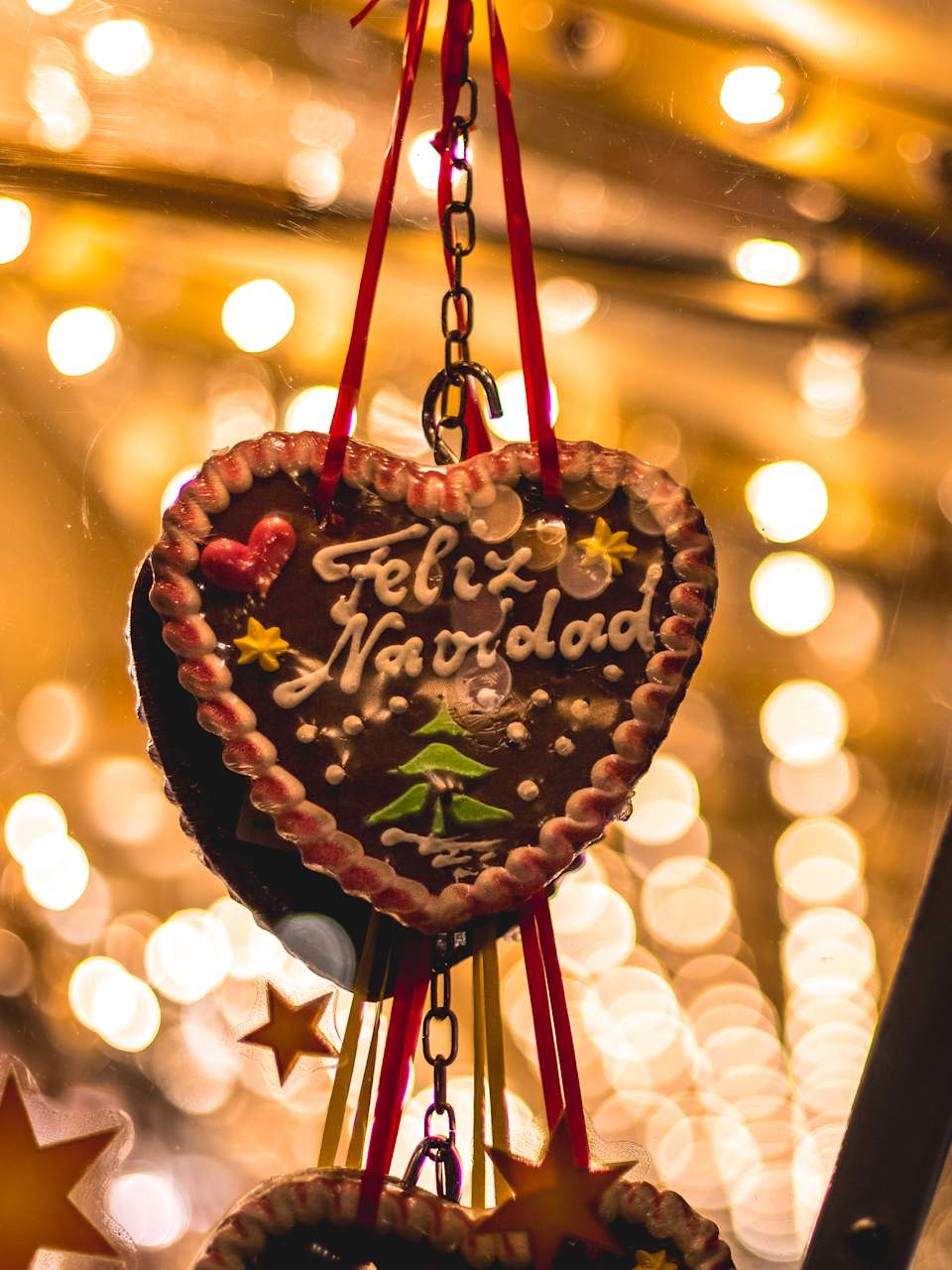 Lebkuchenherz auf einem Weihnachtsmarkt