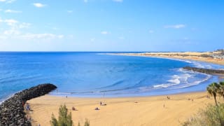 Vogelperspektive des Playa del Ingles auf Gran Canaria