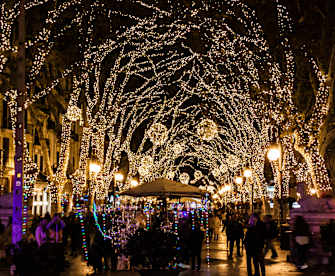 Weihnachtsbeleuchtung am Passeig del Born, Mallorca © iStock.com/Jeanne Emmel