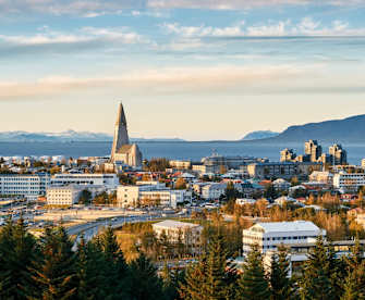 Die Skyline von Reykjavík.