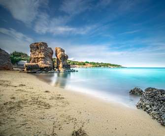 Tropical beach of Voulisma beach, Istron, Crete.