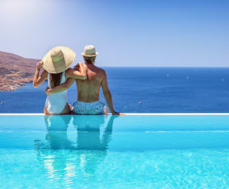 Pärchen am Pool, Griechenland