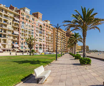 Promenade zu Port Saplaya, Valencia, Spanien